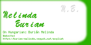 melinda burian business card