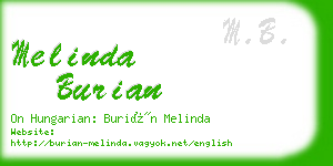 melinda burian business card